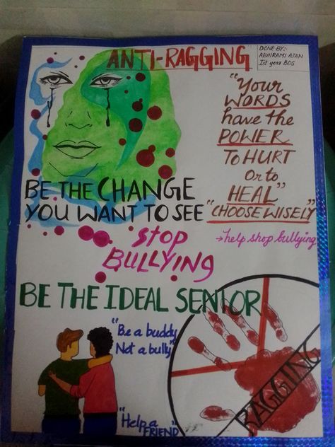 Anti-ragging, #college #students #ragging #bullying #friends #poster #painting Anti Corruption Drawing Ideas, Anti Ragging, Illustration Art Kids, Paper Craft Videos, Scenery Paintings, Fancy Jewellery Designs, Best Islamic Quotes, Poster Drawing, Dragon Ball Wallpapers