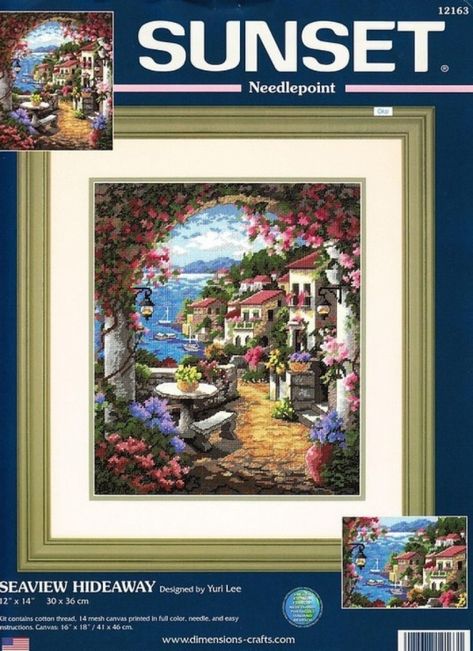 Dimensions Cross Stitch, Balloon Glow, Cross Stitch Magazines, Cross Stitch Landscape, Cross Stitch Books, Pola Kristik, Cross Stitch Pictures, Needlepoint Kits, Tree Gift