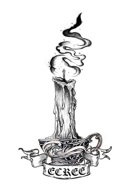 Candle Throat Tattoo, Dark Candle Tattoo, Black And Grey Candle Tattoo, Gothic Candle Tattoo, Candelabra Tattoo, Candle Drawing Art, Burning Candle Tattoo, Candlestick Tattoo, Candle Tattoo Design