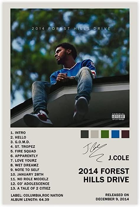 J Cole Albums, 2014 Forest Hills Drive, Rap Album Covers, Music Poster Ideas, Cool Album Covers, Wall Art Decor Prints, Music Album Art, Rap Albums, Album Cover Poster