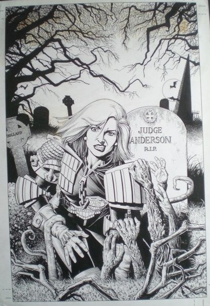 bolland Judge Anderson, Dredd Comic, Judge Dread, Judge Dredd Comic, Brian Bolland, Obey Art, Best Comic Books, Mtg Art, Scifi Fantasy Art