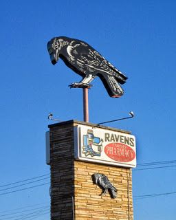 OAK CLIFF yesterday: Raven's Pharmacy Oak Cliff, My Hood, Vintage Neon Signs, The Raven, Dallas Fort Worth, Advertising Signs, Comic Illustration, Dallas Texas, Dallas Tx