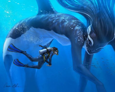 Whale mermaid Aaron Blaise, Animation Portfolio, Karakter Disney, Mermaids And Mermen, Mythical Creatures Art, Mythological Creatures, Mermaid Art, Arte Fantasy, 판타지 아트