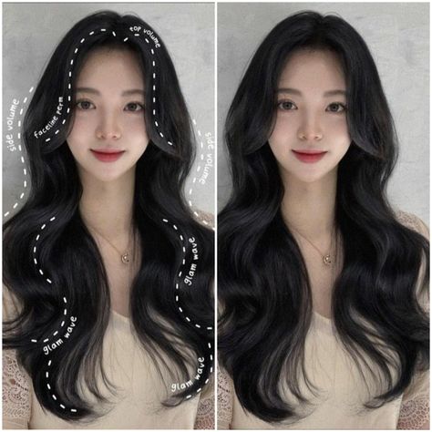 C Curls Korean, C Curl Hair Korean, Gentle Waves Hair, Korean Setting Perm, Korean Goddess Waves, Korean Soft Waves Hair, Goddess Curls Korean, Volume Long Haircut, Japanese Digital Perm