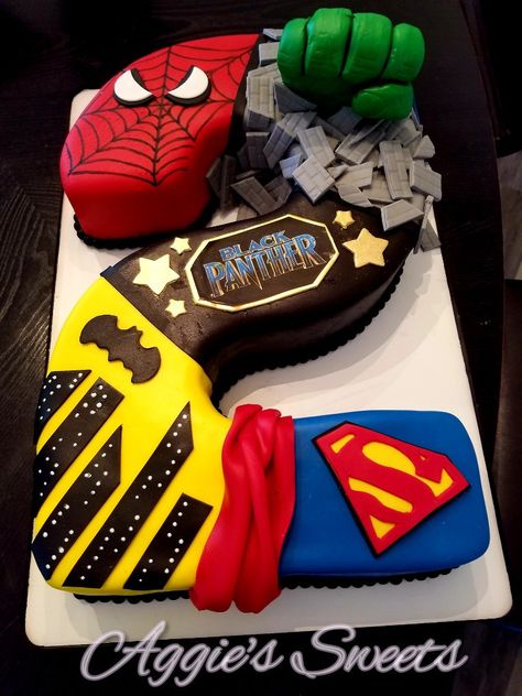 Number 2 Superhero Cake Superhero Birthday Cake Diy, Number 2 Cakes, Batman Birthday Cakes, 7 Cake, Superhero Birthday Cake, Superhero Cake, Batman Birthday, Character Cakes, Superhero Birthday