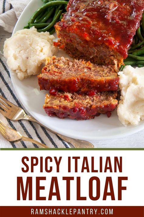 Are you tired of the same old boring meatloaf recipe? It's time to switch things up with my Spicy Italian Meatloaf with sausage! 🍴🔥🌶️ This flavorful twist on a classic dish is guaranteed to bring the heat to your dinner table. Made with a blend of savory Italian sausage and ground beef, and packed with a host of bold and spicy seasonings, this meatloaf is a must-try for any meatloaf lover. Trust me, you won't be able to resist seconds (or even thirds!) of this delicious and satisfying dish. S Meatloaf With Sausage, Italian Sausage Meatloaf, Easy Italian Meatloaf, Spicy Meatloaf, Sausage Meatloaf, Italian Meatloaf Recipes, Traditional Meatloaf, Italian Meatloaf, Beef Meatloaf