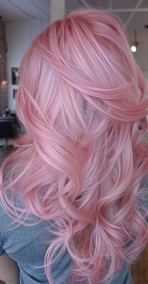 Red Hair On Blond Hair, Pink Gray Hair Color, Light Pink Hair Highlights, Pinkish Blonde Hair, Cute Homecoming Hair, Pink Hair Shades, White And Pink Hair, Pink Hair Blonde, Quick And Simple Hairstyles