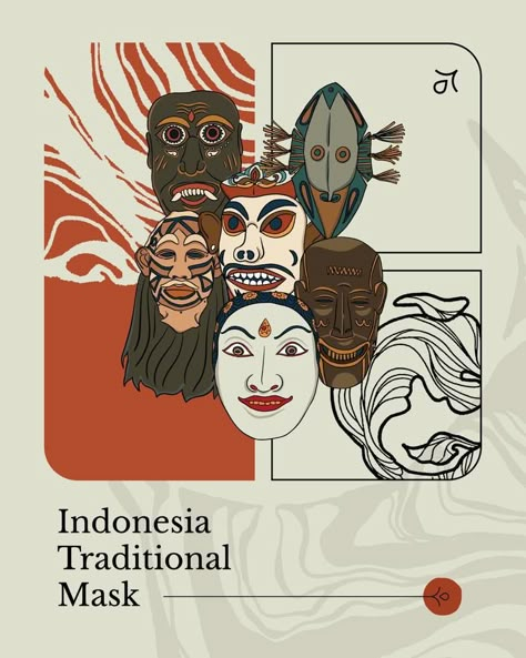 Newspaper Design Layout, Traditional Mask, Indonesia Traditional, Fashion Poster Design, Graphic Design Collection, Indonesian Art, Infographic Poster, Desain Editorial, Newspaper Design