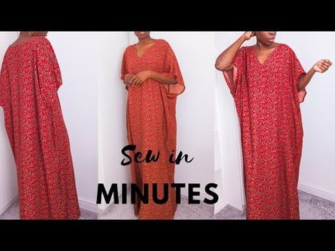 Sew a Kaftan in Minutes! Quick and Easy Tutorial - YouTube Easy Kaftan Pattern, African Dress Patterns Free, Diy Caftan Pattern, Easy Kaftan Pattern Diy, Diy Kaftan Dress Tutorials How To Make, Caftan Pattern Free, Kaftan Pattern Sewing, Kaftan Pattern Diy, Diy Kaftan Dress