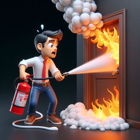 💬1 - Free download 3D glossy render of cartoon man extinguishing fire with foam - vectorartworld.com Free Artwork, Free Cartoons, Cartoon Man, 3d Cartoon, Fire Safety, Fire Extinguisher, Free Wallpaper, 3d Illustration, Cartoon Character