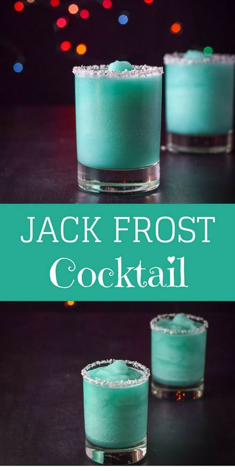 Year Round Jack Frost Cocktail is so delicious that you will want it all the time. Slushy and coconuty and super delicious! #jackfrost #jackfrostcocktail #cocktail #drink #dishesdelish Jackfrost Cocktails, Gluten Free Mixed Drinks, Jack Frost Drink, Jack Frost Cocktail, Classy Cocktails, New Year's Drinks, Whipped Vodka, Christmas Potluck, Cocktail Drinks Alcoholic