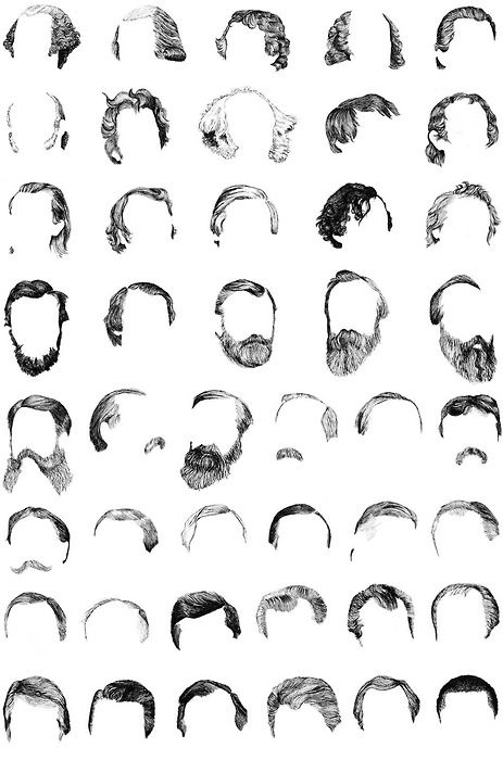 Hair-Portraits of the presidents. From left to right: George Washington, John Adams, Thomas Jefferson, James Madison, James Monroe, John Quincy Adams, Andrew Jackson, Martin Van Buren, William Henry Harrison, John Tyler, James K. Polk, Zachary Taylor, Millard Fillmore, Franklin Pierce, James Buchanan, Abraham Lincoln, Andrew Johnson, Ulysses S. Grant, Rutherford B. Hayes, James Garfield, Chester A. Arthur, Grover Cleveland, Benjamin Harrison, Grover Cleveland, William McKinley, Theodore Roos... 얼굴 드로잉, 얼굴 그리기, Male Character, Drawing Tutorials, Character Design References, How To Draw Hair, Op Art, Drawing Tips, Design Reference