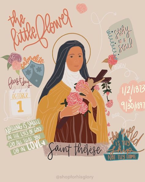 St Theresa Little Flower, Carmelite Saints, Catholic Kids Activities, Happy Feast Day, Happy Feast, Catholic Wallpaper, Catholic Beliefs, Faith > Fear, Saint Quotes Catholic