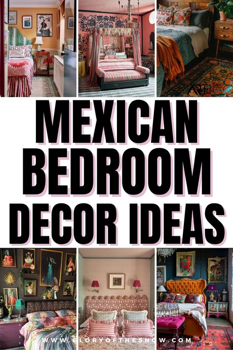 If you want to incorporate Mexican home decor into your home, check out these Mexican style bedroom ideas! Mexican room decor, Mexican bedroom decor, Mexican bedroom furniture, Mexican bedroom accessories, Mexican decor ideas, modern Mexican style bedroom, Mexican style bedroom furniture, Spanish style bedroom, How To Create A Mexican Style Bedroom, colorful bedroom ideas, Mexican interior design inspiration, Mexican rustic home decor ideas, Mexican home decor stores, bedroom makeover ideas. Modern Mexican Bedroom Ideas, Mexican Entryway Ideas, Hacienda Bedroom Mexican Style, Mexican Home Aesthetic, Mexican Style Bedrooms, Modern Mexican Bedroom, Mexican Room Aesthetic, Mexican Room Decor, Mexican Boho Decor