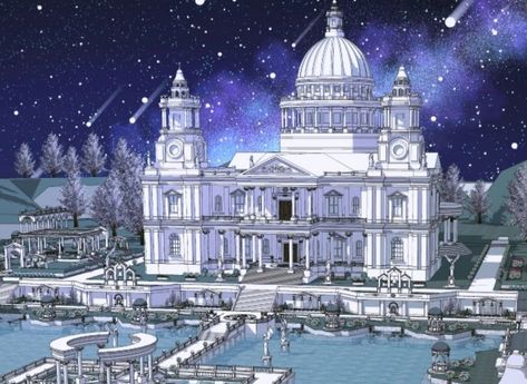 Sailor Moon Castle, Greek Castle, Manwha Characters, Manhwa Aesthetic, Greek Buildings, Cartoon Characters Sketch, Historical Manhwa, Anime House, Moon Kingdom