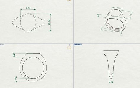 How To Draw A Ring, Jewelry Sketching, Ring Template, Ring Drawing, Ring Sketch, Technical Illustration, Jewellery Design Sketches, Jewellery Ring, Jewelry Illustration