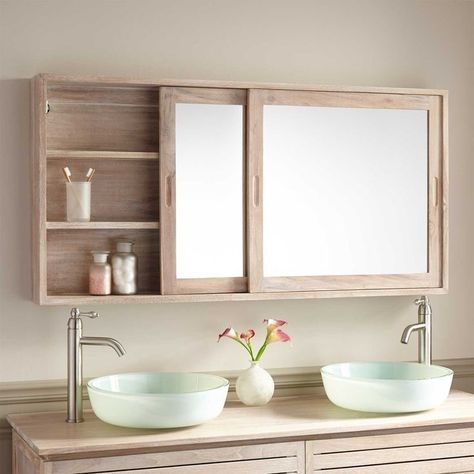 Bathroom Mirror Design, Bathroom Mirror Storage, Bathroom Model, Bathroom Wall Cabinets, Bathroom Mirror Cabinet, Small Bathroom Storage, Storage Mirror, Trendy Bathroom, Large Bathrooms