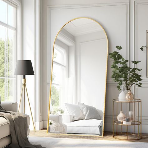 Arched Full Length Mirror, 76""X34"", Large Floor Mirror With Stand, Full Body Mirror Standing Arched Full Length Mirror, Large Floor Mirror, Mirror Standing, Mirror With Stand, Full Body Mirror, Body Mirror, Standing Mirror, Length Mirror, Full Length Mirror