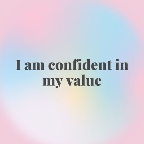 I am confident in my value I Am Creative Affirmation, Affirmation For Self Confidence, Voice Affirmations, Universe Expanding, Love Your Voice, Affirmations For Confidence, Aura Quotes, Value Quotes, Affirmation Board