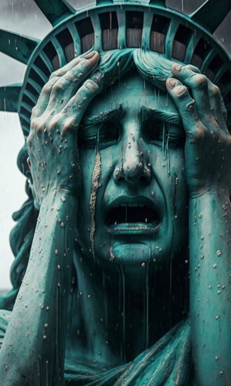 Statue Of Liberty Crying, Crying Statue, Forget Quotes, Never Forget Quotes, Mad Images, Game Net, Greek Mythology Statue, Nyc Buildings, Statue Tattoo