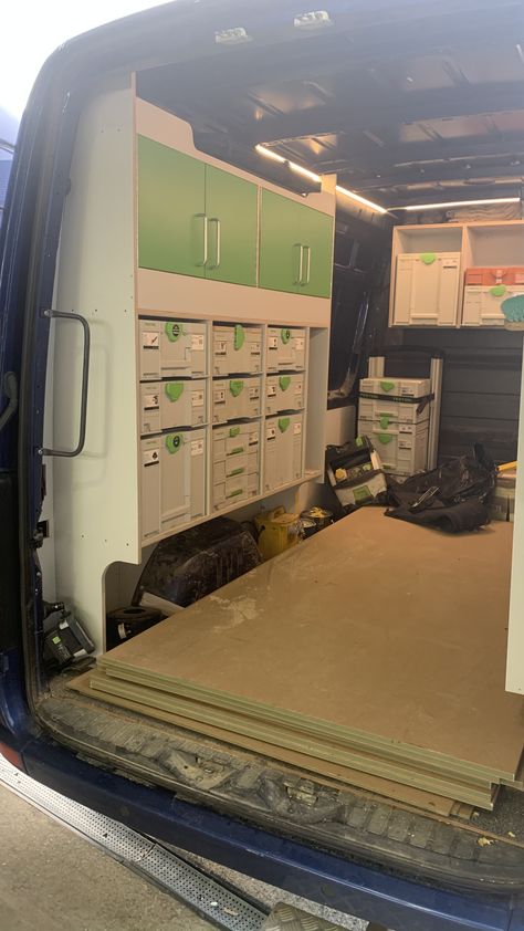 Ford Transit Connect Work Van, Van Shelves, Work Truck Storage, Van Organization, Van Shelving, Raised Floor, Company Car, Work Van, Mobile Workshop