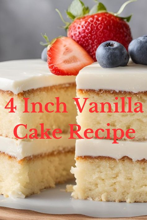 This 4-inch vanilla cake recipe creates a moist and fluffy dessert perfect for small gatherings. With simple ingredients like flour, sugar, butter, eggs, and vanilla extract, it's easy to prepare and results in a delightful, flavorful cake. 4 Inches Cake, 4 Inch Vanilla Cake Recipe, 4inch Cake Recipe, Easy Cake Recipies, Cake Flour Recipe Desserts, 4inch Cakes, 4 Inch Cake Recipe, Cake Recipe Using Cake Flour, 4 Inch Cake