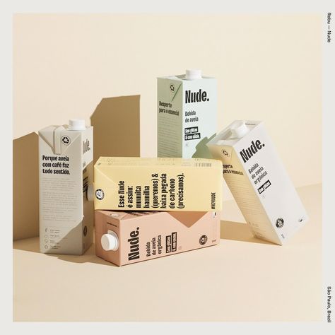 Rebu — Nude — Lovably Nude Bags, Milk Packaging, Milk Alternatives, Dirty Martini, Carbon Neutral, Coffee Branding, Oat Milk, Print Magazine, Packaging Design Inspiration