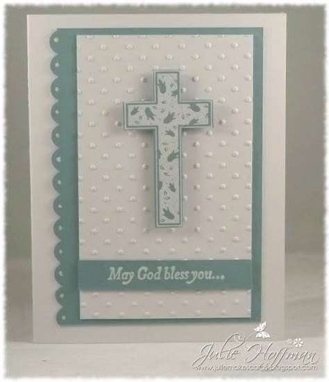 It's been a busy weekend for card making!  Yesterday I had the honor of being Godmother to the sweetest boy!  Here's the card I made for his... Cross Cards, Elegant Layout, First Communion Cards, Baptism Card, Confirmation Cards, Baptism Cards, Card Simple, Christian Cards, 1st Communion