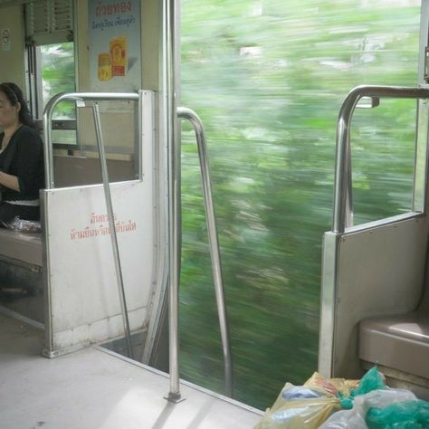 A Train, A Woman, Trees, Train, Green