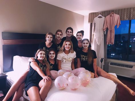 Bridesmaid Slumber Party, Bridesmaid Hotel Room, Night Before Wedding Sleepover, Night Before Wedding With Bridesmaids, Wedding Sleepover, Bachelorette Slumber Parties, Night Before The Wedding, Bridal Shower Photo Prop, Night Before Wedding