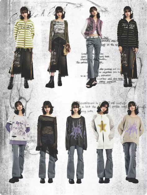 Aquarius Outfits, 90s Grunge Outfits, Japanese 90s, Japanese Y2k, Grunge Fits, 2000s Japanese Fashion, Alt Grunge, Outfit Grunge, Fit Y2k