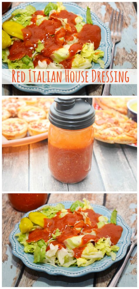 Do you love that Red Italian House Dressing served at your local mom and pop Italian Restaurant! I finally figured out the secret ingredient!  #italianfood #italian #food #recipes Artery Cleaning Recipes, Italian House Dressing Recipe, Italian House Dressing, Mexican Salad Dressings, House Dressing Recipe, Italian Dressing Recipes, Salad Dressing Recipes Healthy, Easy Salad Dressing, House Dressing