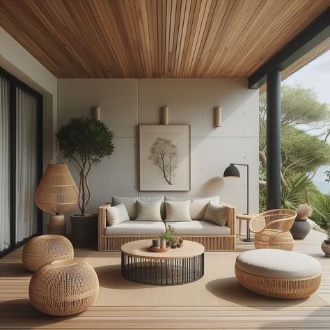 Balcony Bliss: Outdoor Furniture 🌞🌳🪑 #wicker #ratanfurniture #rattanfurniture #outdoorfurnitureideas #balconydecor #balconydesign Ratan Furniture, Indoor Rattan Furniture, Sauna House, Zen Home Decor, Japandi Design, Modern Sofa Sectional, Scandinavian Style Interior, Wicker Decor, Small Space Living Room