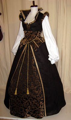 Wetnurse Tudor Dress - The front of this dress has a hidden zipper behind the medallion, so she can feed a royal baby. Tudor Dress, Tudor Fashion, Old Dress, Fest Outfits, Tv Fashion, Tudor Style, Medieval Clothing, Medieval Dress, Royal Baby