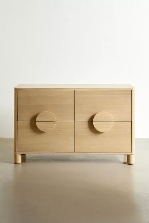 Chuck 4-Drawer Dresser | Urban Outfitters Dresser Chest Of Drawers, Short Dresser, Boho Dresser, Kids Dresser, Amber Room, Modern Chests, Mdf Plywood, Drawer Glides, Mid Century Modern Dresser