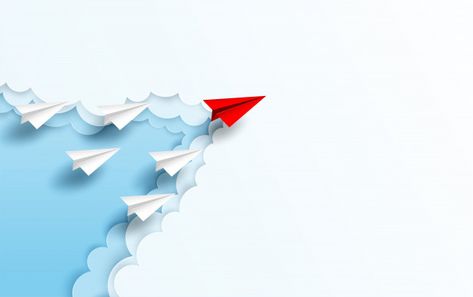 Red paper plane leadership to sky | Premium Vector #Freepik #vector #background #business #abstract #paper Linkedin Background Banner Creative, Rocket Png, Linkedin Image, Sky Go, Yearbook Covers, Linkedin Background, Computer Wallpaper Desktop Wallpapers, Abstract Paper, Paper Planes