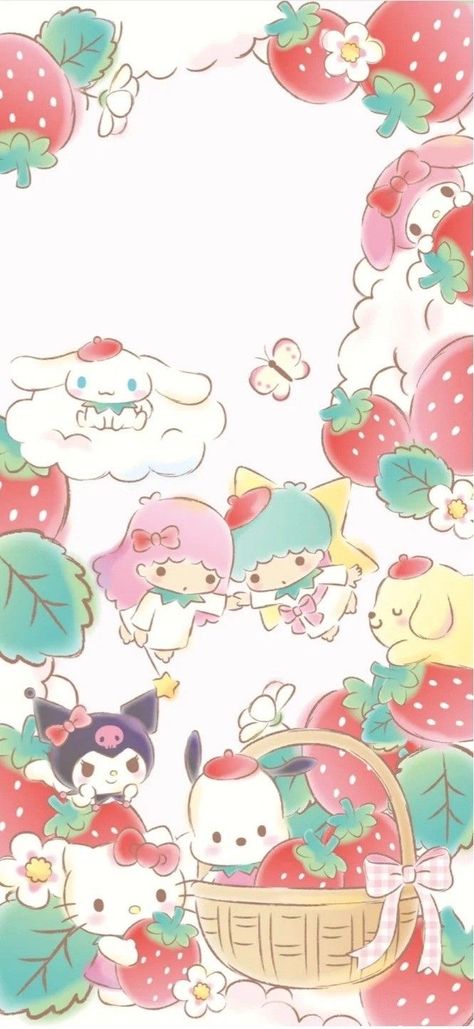 Walpaper Hello Kitty, Cute Mobile Wallpapers, Hello Kitty Characters, Kawaii Illustration, Hello Kitty Backgrounds, Hello Kitty Drawing, Hello Kitty Cartoon, Hello Kitty Art, Sanrio Wallpaper