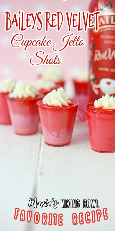 Christmas Shots Alcohol, Red Food Party, Red Velvet Pudding, Easy Shot Recipes, Pudding Shot Recipes, Jello Pudding Shots, Christmas Jello Shots, Xmas Drinks, Christmas Shots