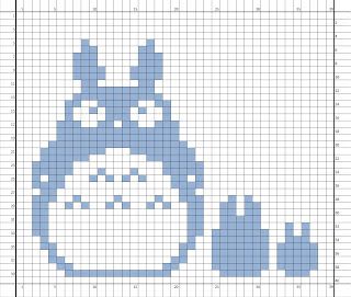 Ghibli Crochet, Crochet Tapestries, Crochet Totoro, Grid Ideas, Pixel Grid, Colorwork Chart, Graph Crochet, Pixel Crochet, Tapestry Crochet Patterns