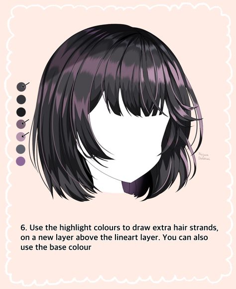 Shading Black Hair Digital, How To Shade Black Hair, Black Hair Tutorial, Tips For Artists, Drawing Hair Tutorial, Digital Painting Techniques, Paint Brush Art, Drawing Help, Digital Art Beginner