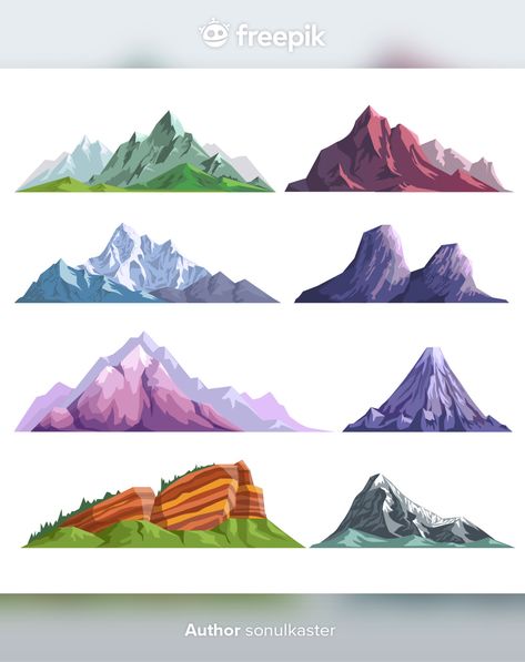 Hills Drawing, Hills Illustration, Mountain Plants, Mountain Icon, Isolated Icons, Mountain Rocks, Background Label, Vector Mountain, Nature Illustrations