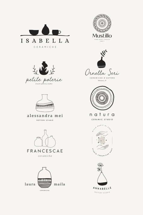 Premade Logo Design, Pottery logo, ceramist logo, ceramic artist logo, vase logo, raku ceramic logo Vase Logo, Pottery Branding, Ceramic Logo, Pottery Logo, Coffee Shop Logo Design, Food Logo Design Inspiration, Coffee Shop Logo, Logo Creator, Create Logo