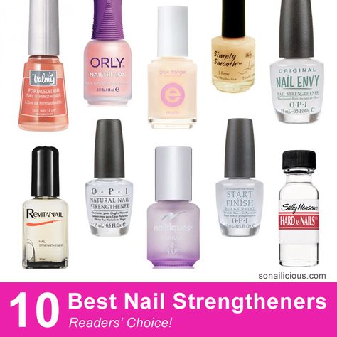 Strengthening Nail Polish, Strengthen Nails, Nail Hardener, Weak Nails, Hard Nails, Nail Care Tips, How To Grow Nails, Brittle Nails, Clear Nail Polish