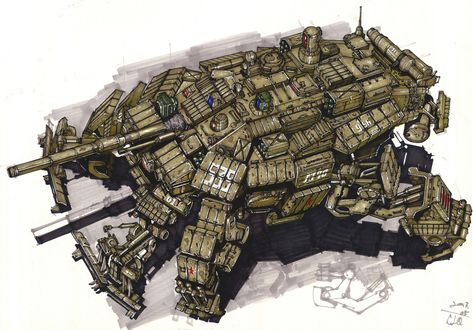 Walking Tank, Mecha Tanks, Sci Fi Tank, Military Hardware, Cool Robots, Arte Robot, Army Vehicles, Tank Design, Concept Art Drawing