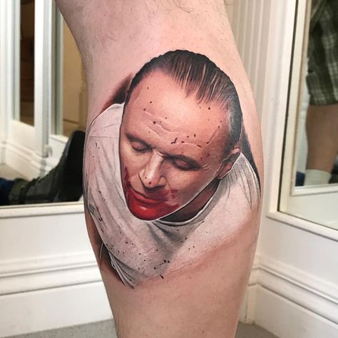 Sir Anthony Hopkins as Hannibal Lecter! 😃A huge thanks to Chris for travelling all the way from Nova Scotia to get this leg sleeve started… Hannibal Tattoo, Horror Movie Tattoos, Sir Anthony Hopkins, Movie Tattoo, Movie Tattoos, Tattoo Magazine, Sick Tattoo, Theme Tattoo, Octopus Tattoo