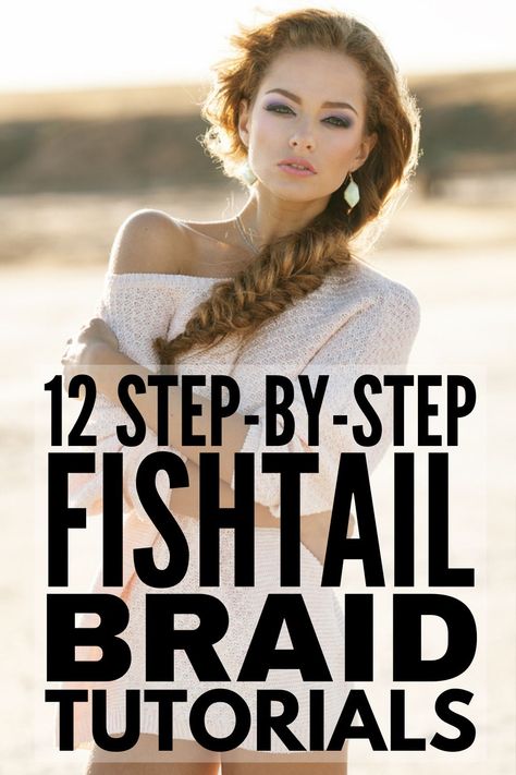 How To Do A Fishtail Braid | If you're looking for step by step tutorials for beginners to help you learn how to do a fishtail braid on yourself (or on your kids!), this is a great place to start. We've included detailed step by step videos for a basic fishtail braid, along with variations, including a side, half-up, French, and Dutch fishtail braid. We've also included tutorials for short, medium, and long hair, as well as styles for kids that are easy and oh so cute! Relaxed Fishtail Braid Tutorial, Easy Side Fishtail Braid, Diy Fishtail Braid, Fishtail Side Braid, Fishbone Ponytail Braids, Double Fish Tail Braid, Fishtale Braid Tutorial, How To Do A Fishtail Braid Step By Step, Dutch Fishtail Braid Tutorial