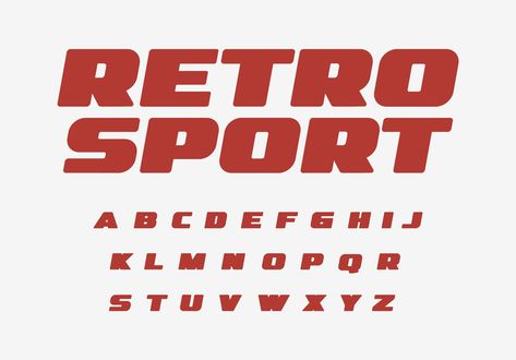 Retro sport font thick alphabet fat letters. Wide bold letter set for vintage car, retro speed race, auto repair shop headline title logo. Big ad type for magazine, shirts lettering. Vector typeset Logo Design Inspiration Sports, Big Ads, Logos Vintage, Logos Retro, Car Lettering, Retro Logo Design, Sports Fonts, Vintage Logos, Wallpaper Retro