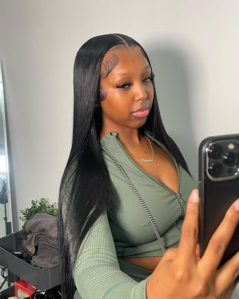 Hair Color For Dark Skin, Vegas Hair, Sew In Wig, Hair Details, Middle Part Hairstyles, Frontal Wig Hairstyles, Black Ponytail Hairstyles, Big Forehead, Bob Lace Front Wigs