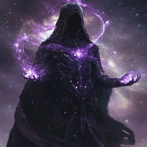 Dark Magic Aesthetic Male, Purple Powers Magic, Umbrakinesis Aesthetic, Writing A Fantasy Book, Cosmic Witch Aesthetic, Magical Oc, Seven Swords, Dnd Setting, Magician Archetype