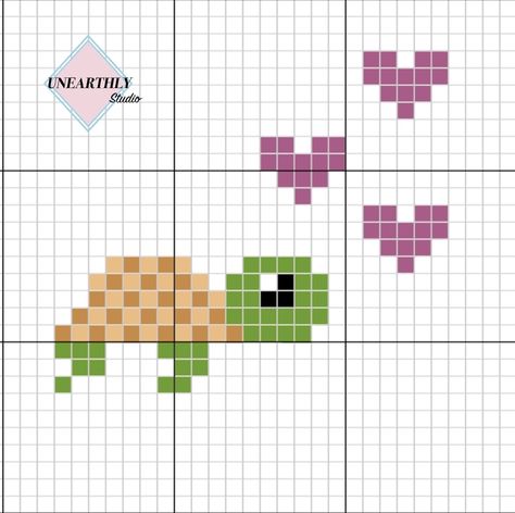 Cross Stitch Turtle Pattern Free, Mini Cross Stitch Animals, Small Easy Cross Stitch Patterns, Cross Stitch Turtle Pattern, Sea Turtle Pixel Art, Small Cross Stitch Designs, Pixel Turtle, Tiny Cross Stitch Patterns Minis, Turtle Pixel Art